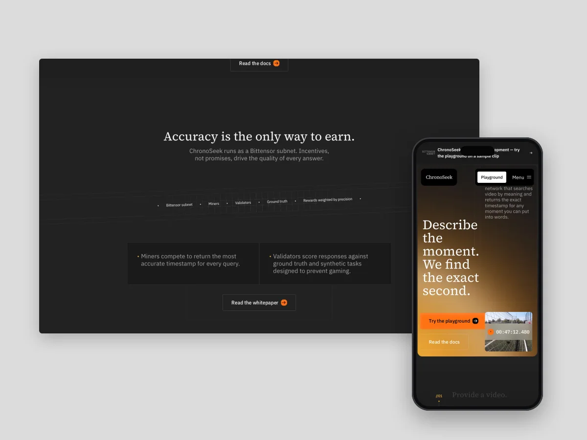 CHRONOSEEK on desktop and mobile