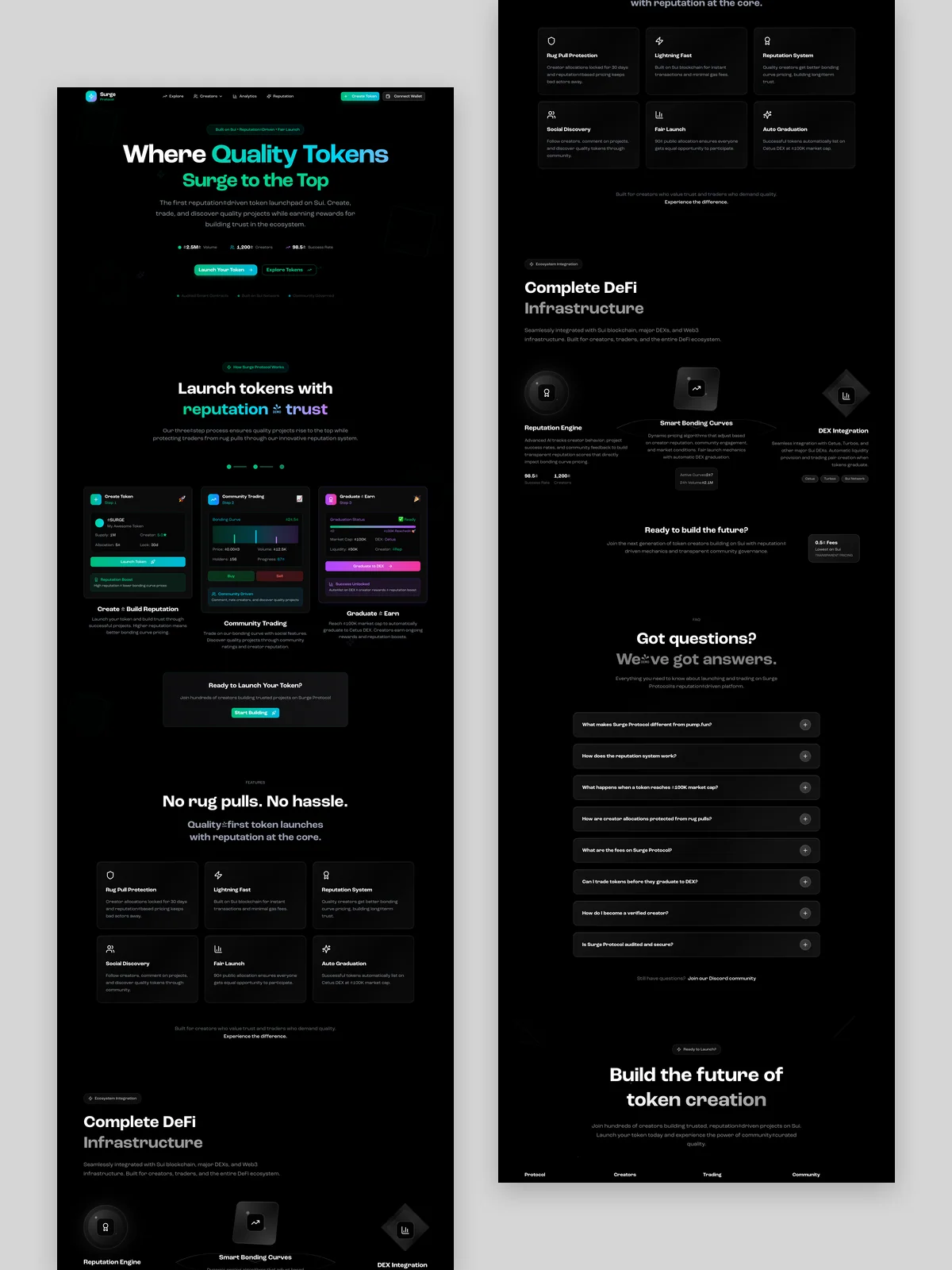The full SURGE home page in two strips