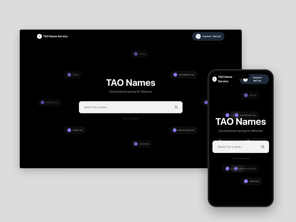 TAO NAMES on desktop and mobile