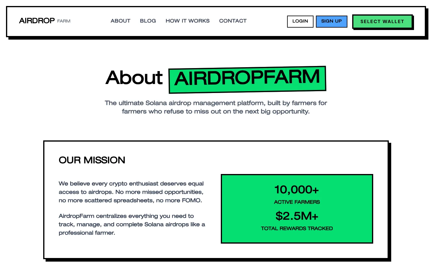 AIRDROPFARM website screen