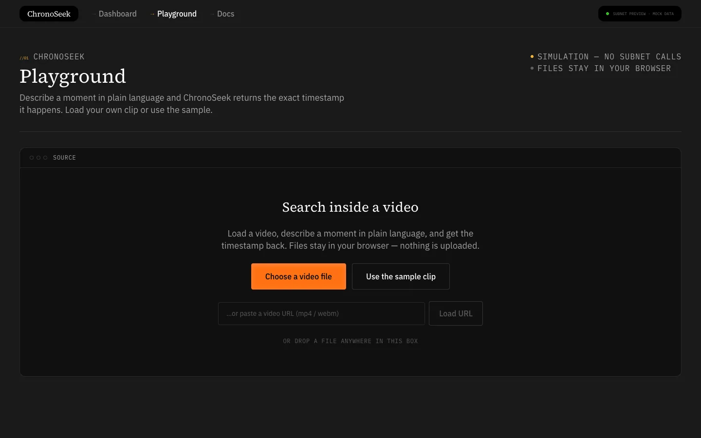 CHRONOSEEK website screen